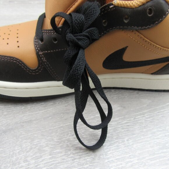 Air Jordan 1 Mid SE Sneakers Mens Size 10.5 Flax Baroque Brown NEW - Picture 10 of 14